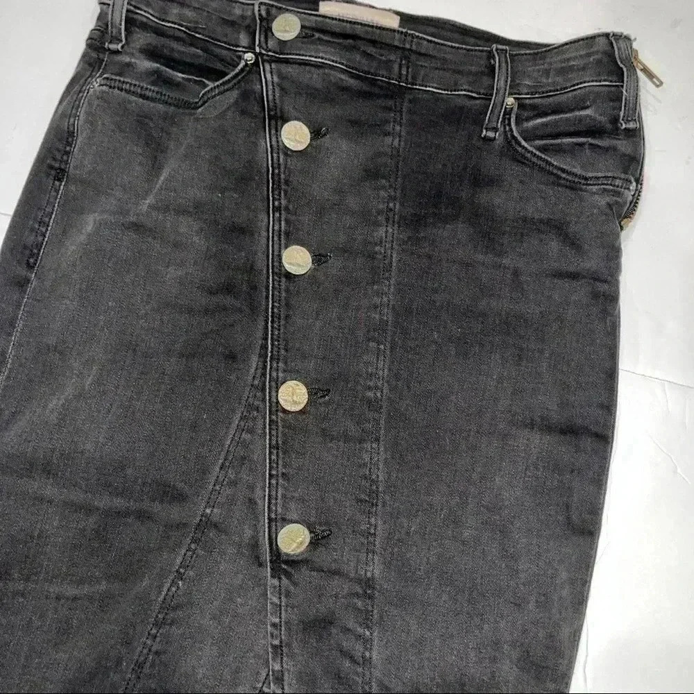 McGuire Denim (Anthropologie) Asymmetrical button front Neverland denim skirt - Picture 5 of 12